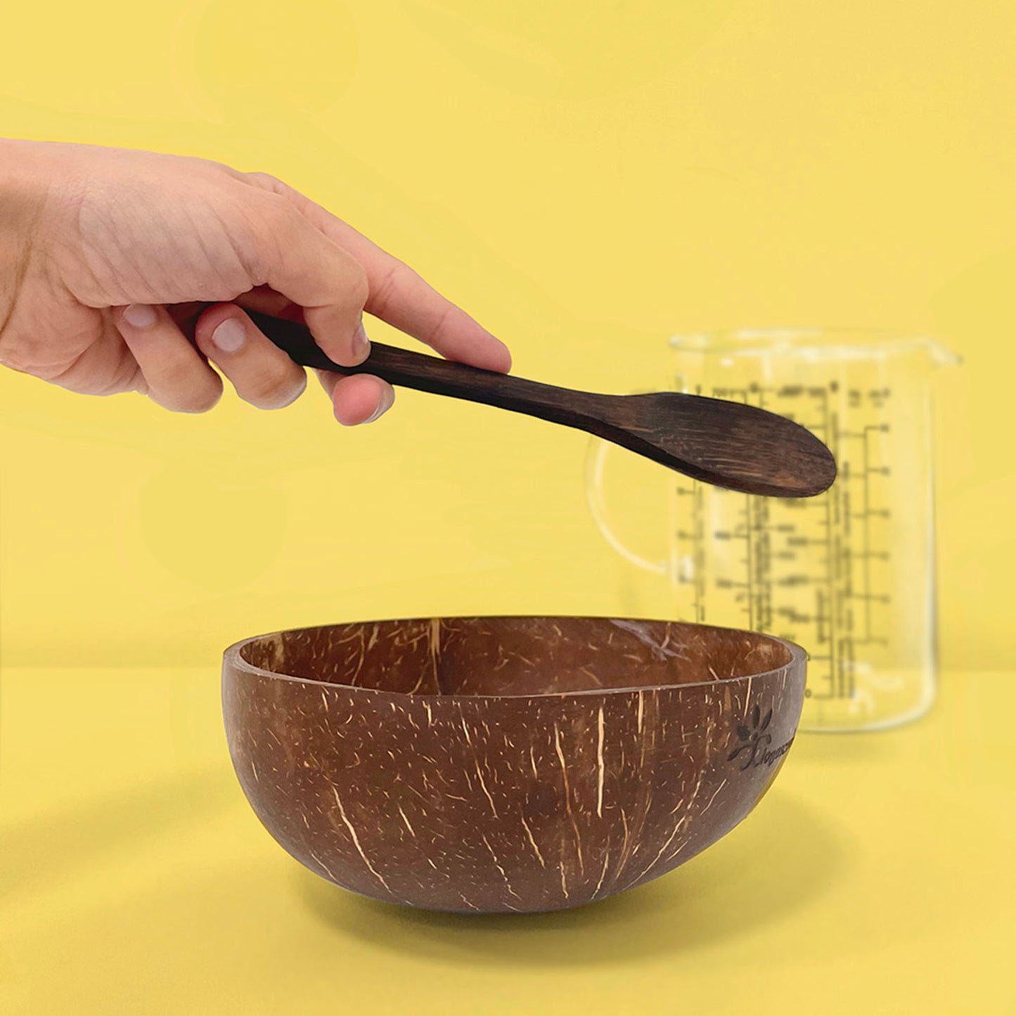 iHEALTHY Handgefertigte Kokosnussschalen: Umweltfreundliches Schüssel- und Löffelset für Ihre Gerichte