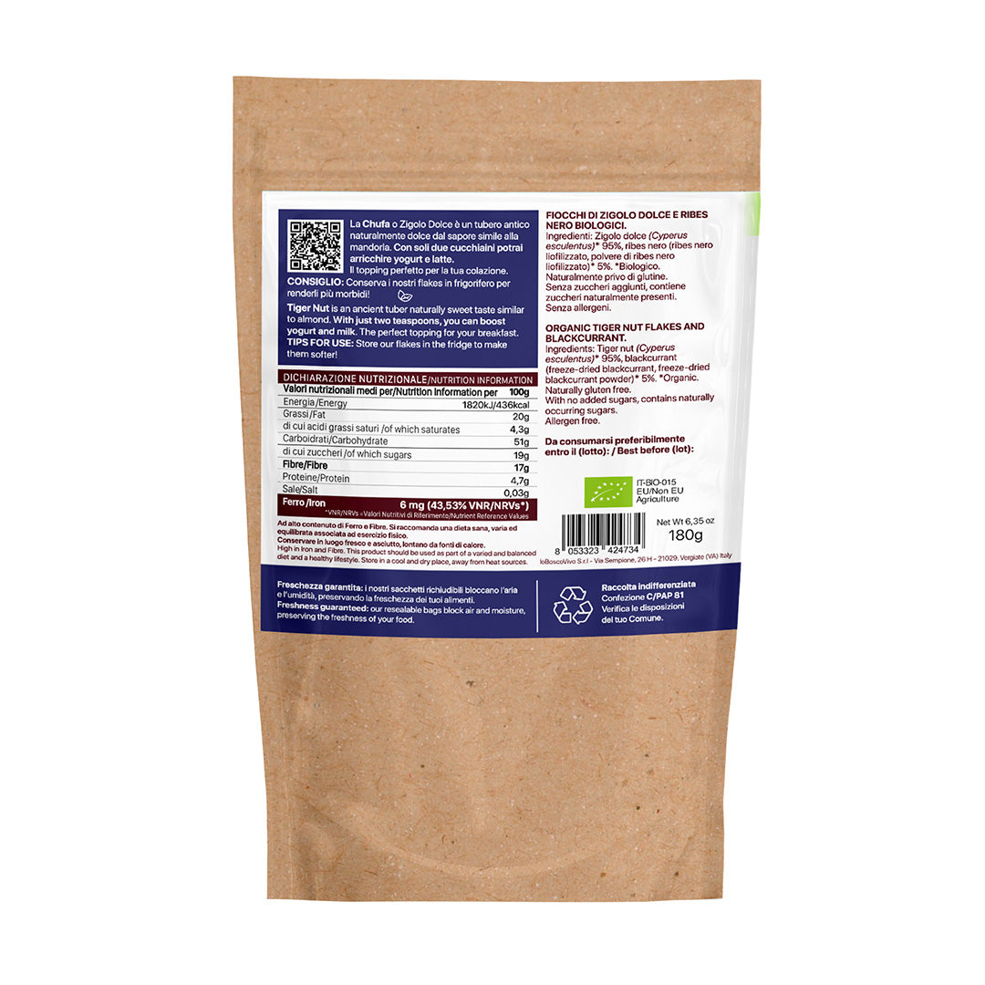 Chufa Flakes al Ribes nero BIO | Fiocchi da colazione 180g