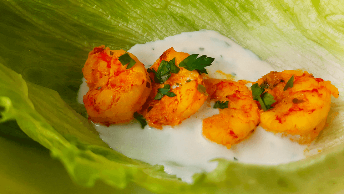 Gamberi al cocco con salsa yogurt