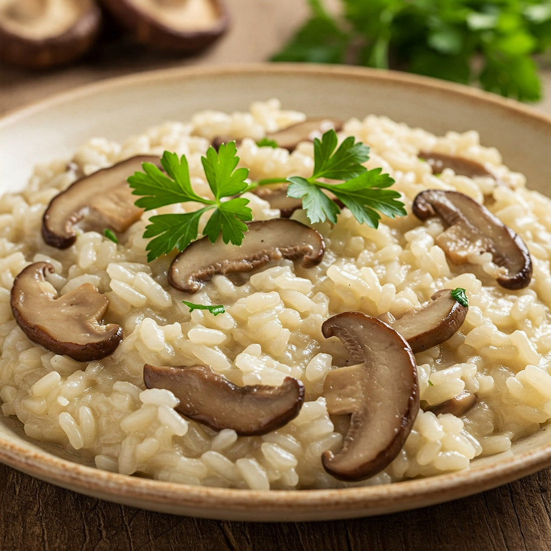 Risotto Semplice ai Funghi Shiitake - IoBoscoVivo Srl