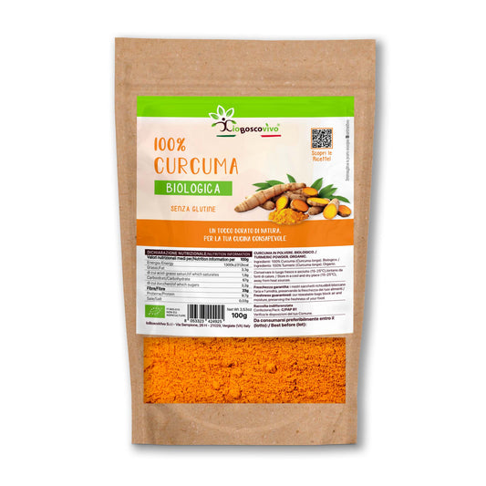 100% Curcuma in polvere BIO - 100g - IoBoscoVivo Srl