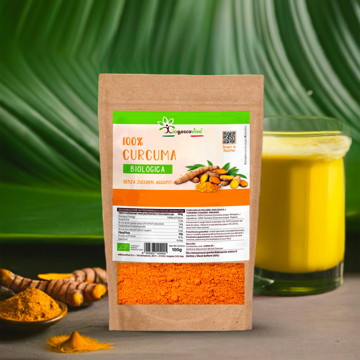 100% Curcuma in polvere BIO - 100g - IoBoscoVivo Srl