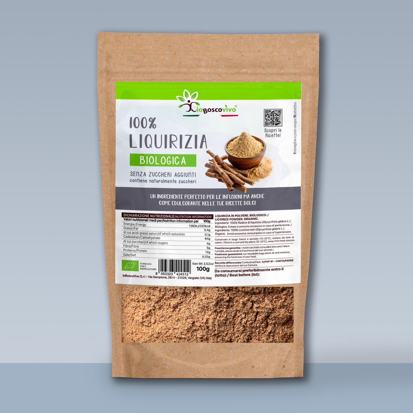 100% Liquirizia in polvere BIO - 100g - IoBoscoVivo Srl