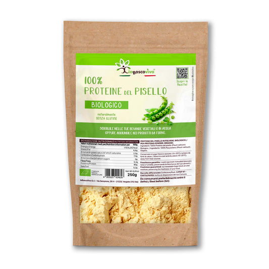 100% Proteine del Pisello in polvere BIO - 250g - IoBoscoVivo Srl
