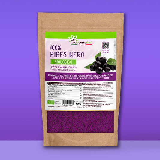 100% Ribes Nero liofilizzato in polvere BIO - 100g - IoBoscoVivo Srl