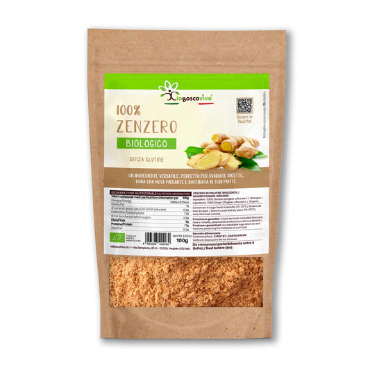100% Zenzero in polvere BIO - 100g Ideale per un tocco speziato! - IoBoscoVivo Srl