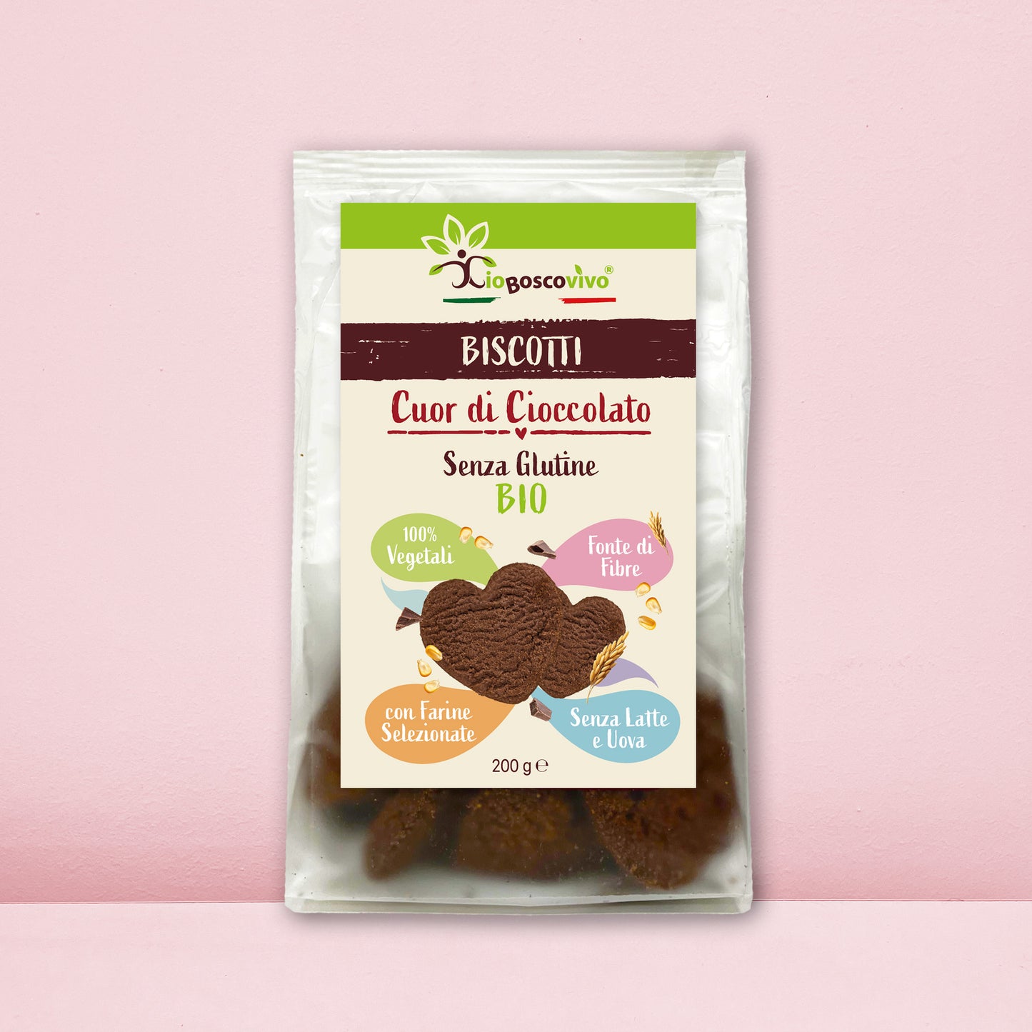 Biscotti S/Glutine al Cacao e gocce di Cioccolato fondente BIO