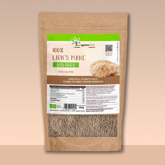 100% Fungo Lion's Mane in polvere BIO - 100g