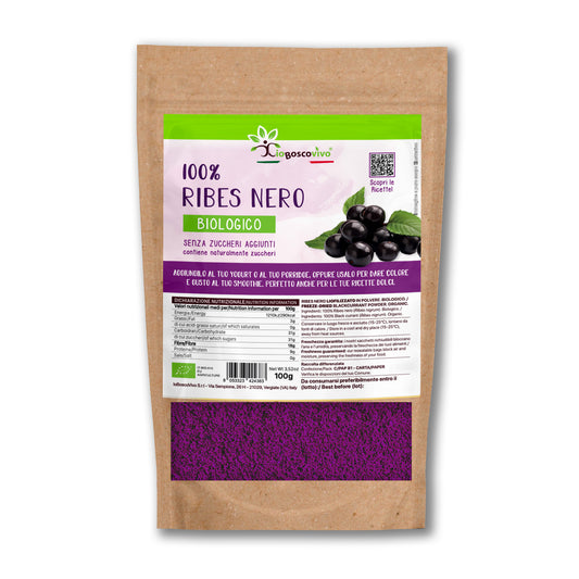 100% Ribes Nero liofilizzato in polvere BIO - 100g