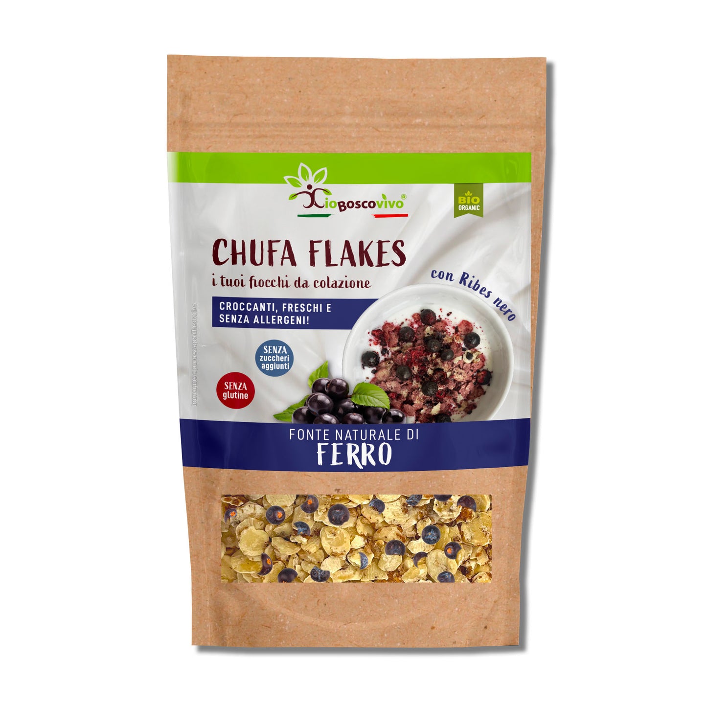 Chufa Flakes al Ribes nero BIO  | Fiocchi da colazione 180g