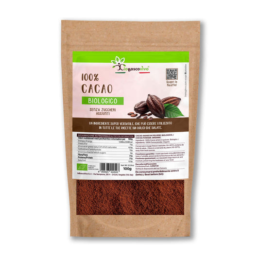 Cacao amaro in polvere BIO non alcalinizzato 100g - IoBoscoVivo