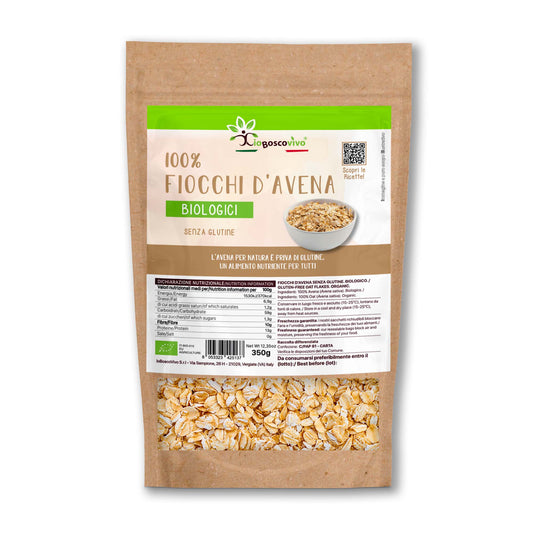 Fiocchi di avena integrali piccoli senza glutine BIO 350g - IoBoscoVivo Srl