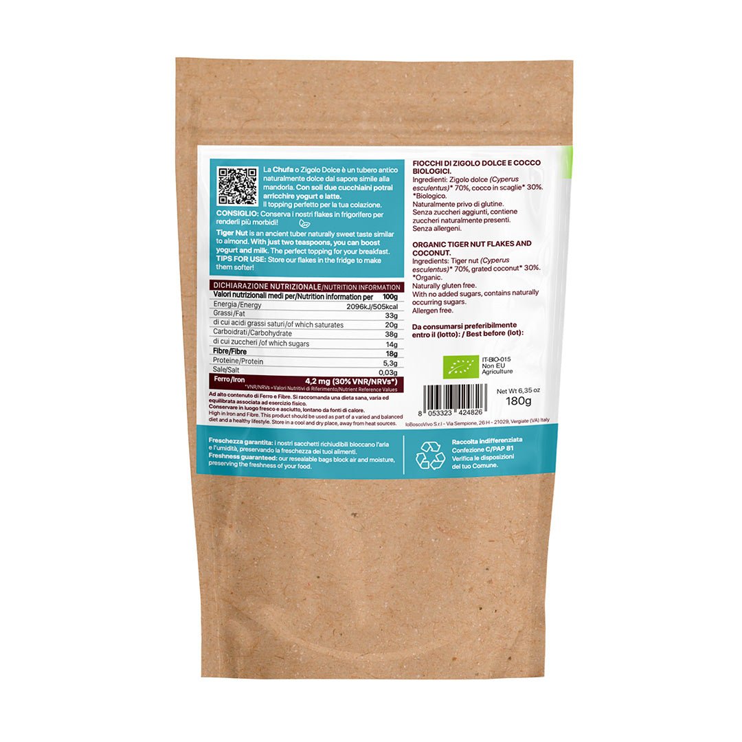 Fiocchi di Chufa Bio al Cocco senza Glutine 180g - IoBoscoVivo Srl