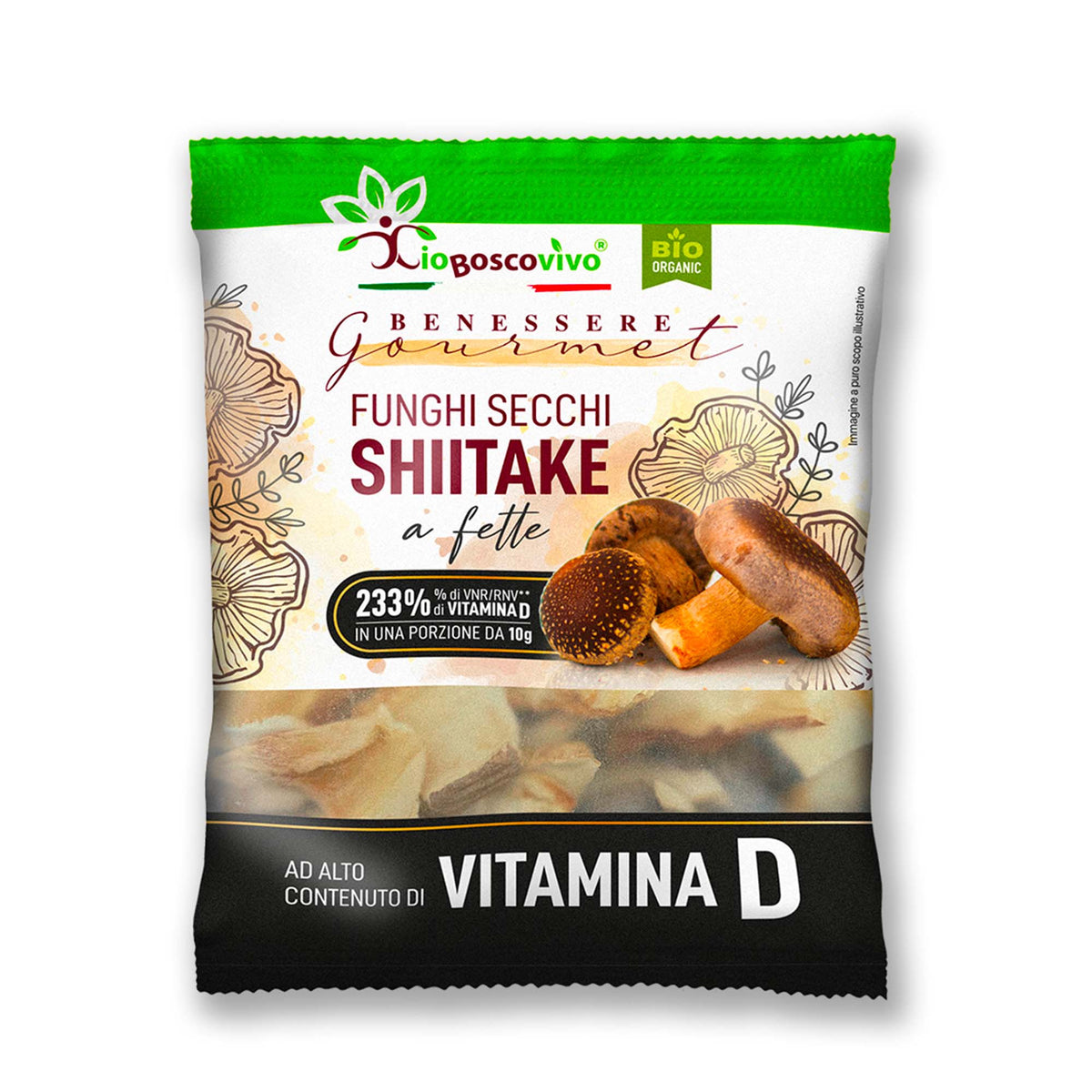Funghi Shiitake BIO Secchi a Fette 20g | Vitamina D Naturale — Gusto Umami - IoBoscoVivo Srl
