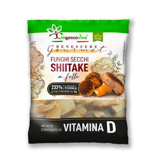 Funghi Shiitake BIO Secchi a Fette 20g | Vitamina D Naturale — Gusto Umami - IoBoscoVivo Srl