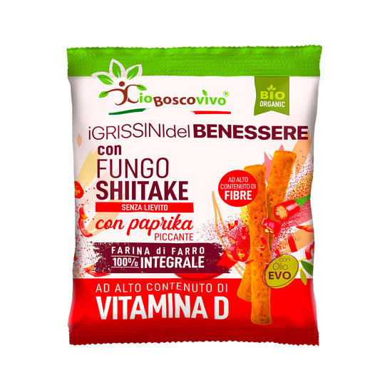 Grissini alla Paprika piccante & Shiitake BIO 50g - IoBoscoVivo Srl