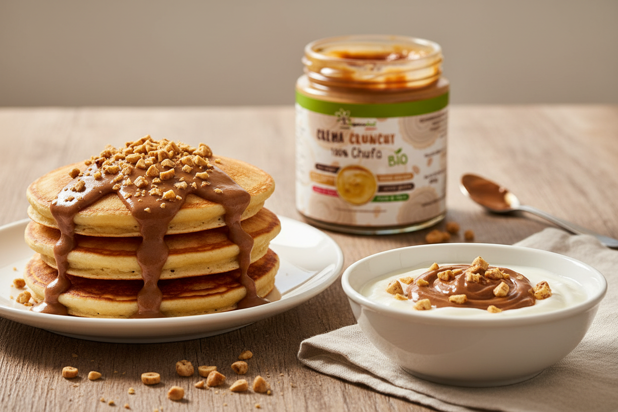 Pancake e yogurt con Crema Chufa