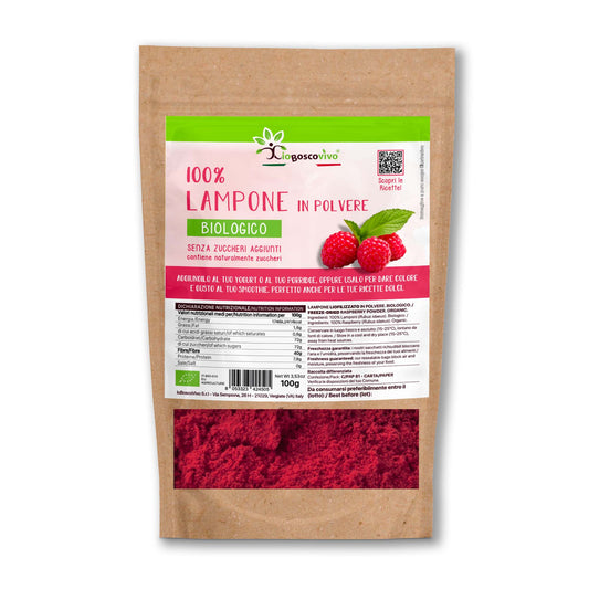 Polvere di Lampone BIO 100% - Superfood in polvere biologico - IoBoscoVivo