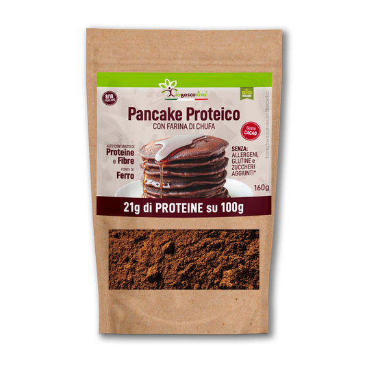 Preparato Bio per Pancake Proteici al Cacao e Chufa Senza Glutine 160g - IoBoscoVivo Srl