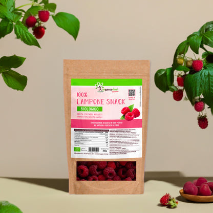 100% Himbeere Gefriergetrockneter Vollkorn-Snack BIO - 20g 