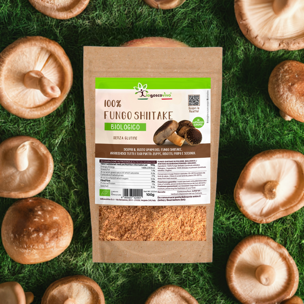 100% Fungo Shiitake in polvere BIO - 100g