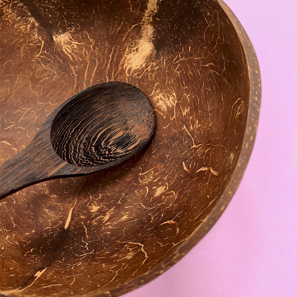 Bowl di cocco con cucchiaio